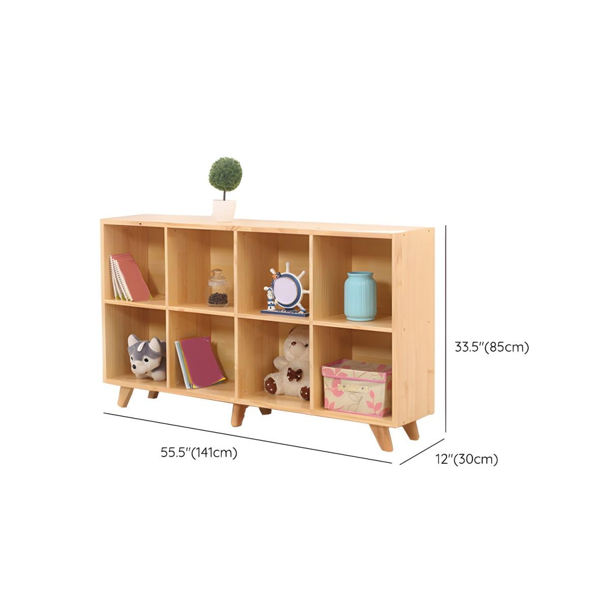 Amazon.com: CraftThink Bookcase, Natural Pine Wood Cube Storage